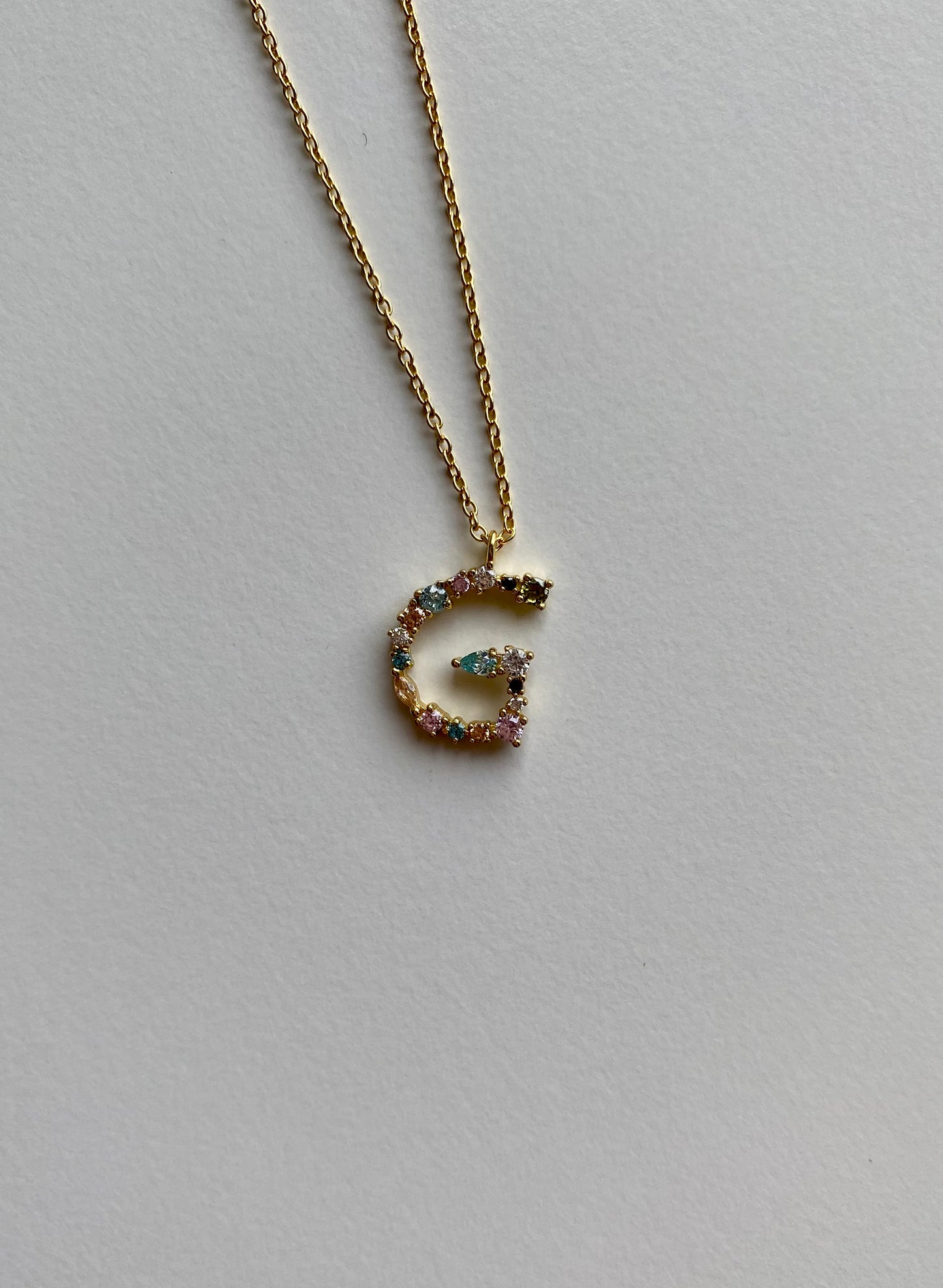 Initial Crystal Necklace