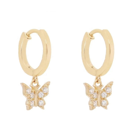 Butterfly Hoop Earrings